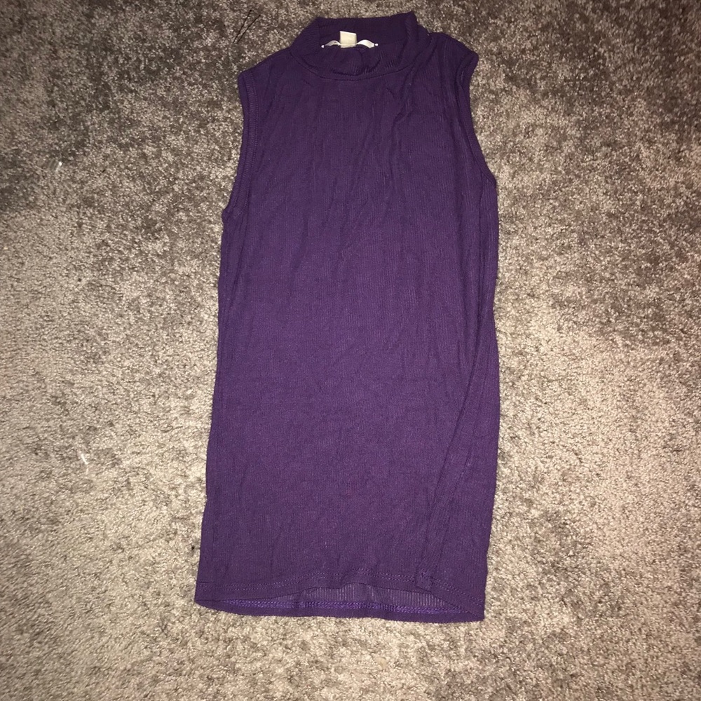 purple turtleneck tank top